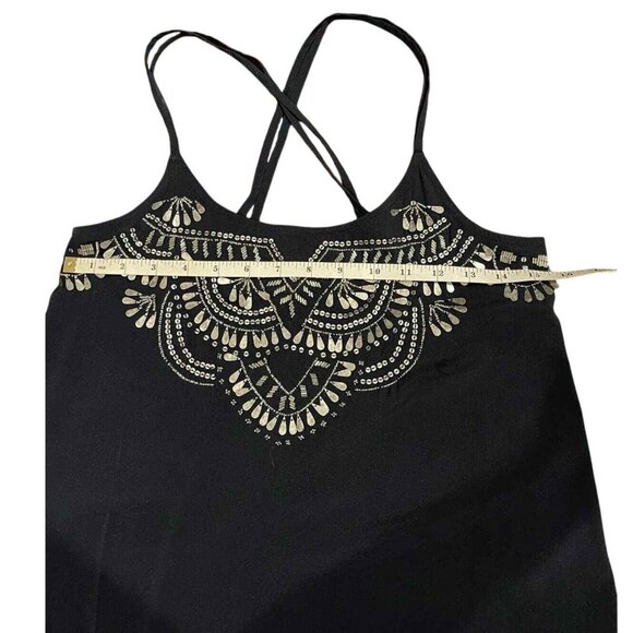 Abercrombie & Fitch Navy Beaded Boho Cami Spaghetti Strap Tank Top Women Size XS - Picture 6 of 16
